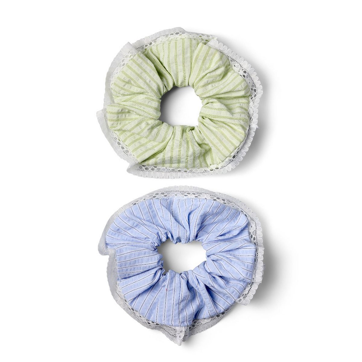   Blue And Green Scrunchies 2S Multicolor
