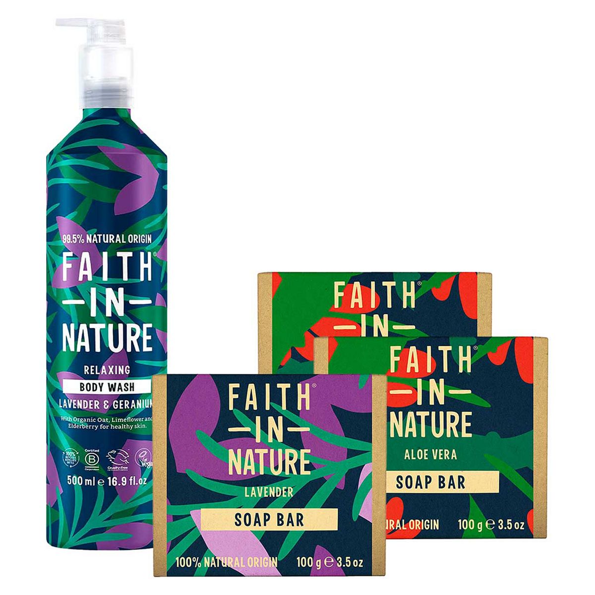 Faith In Nature Body Wash & Soap Bundle