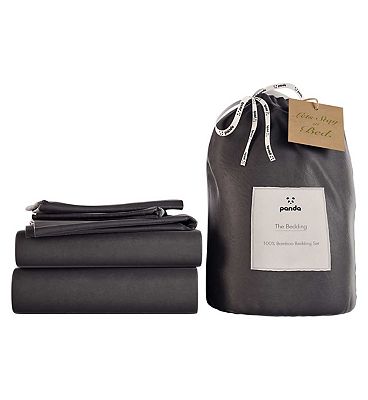 Panda 100% Bamboo Bedding Set - Urban Grey Double
