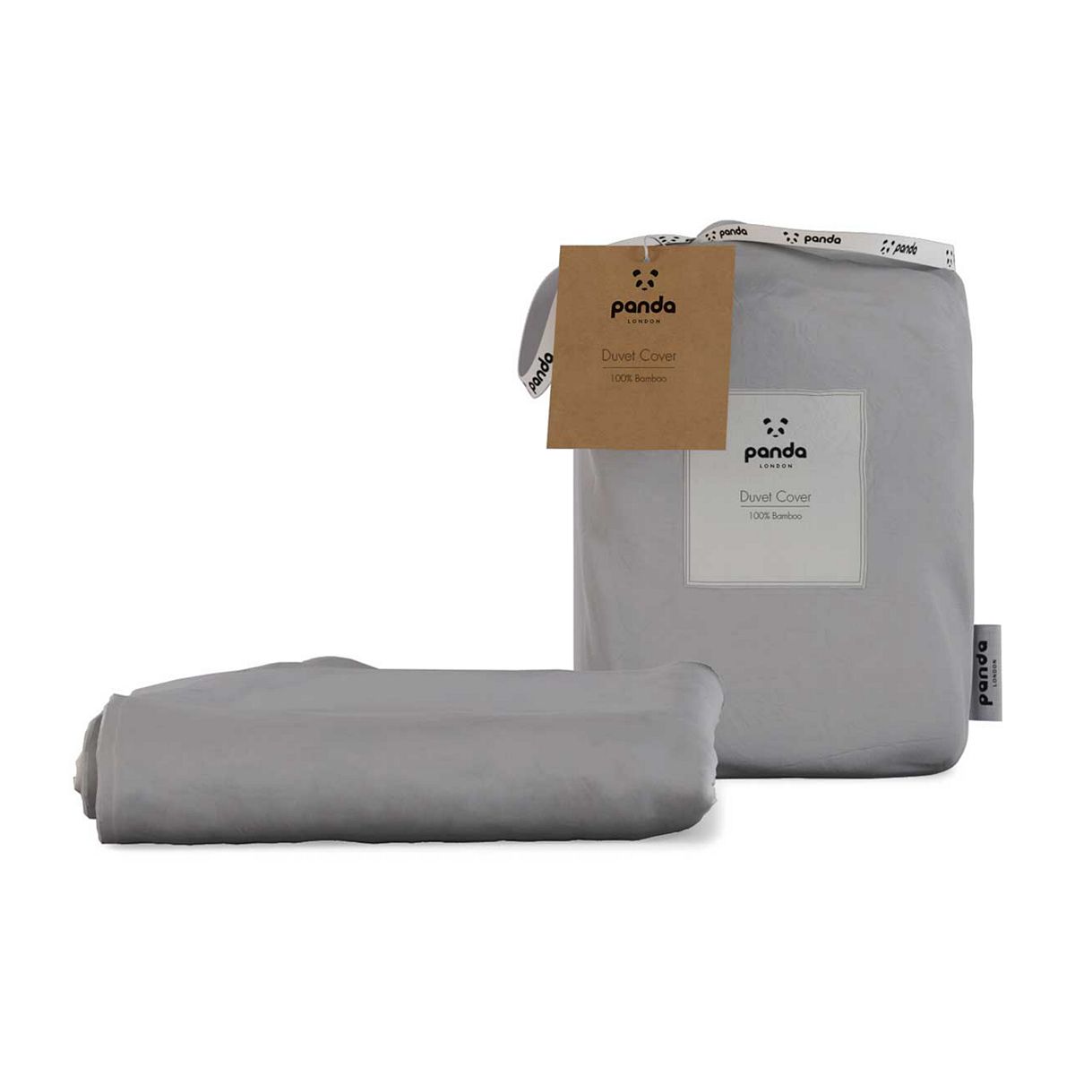 Panda 100% Bamboo Duvet Cover - Quiet Grey King