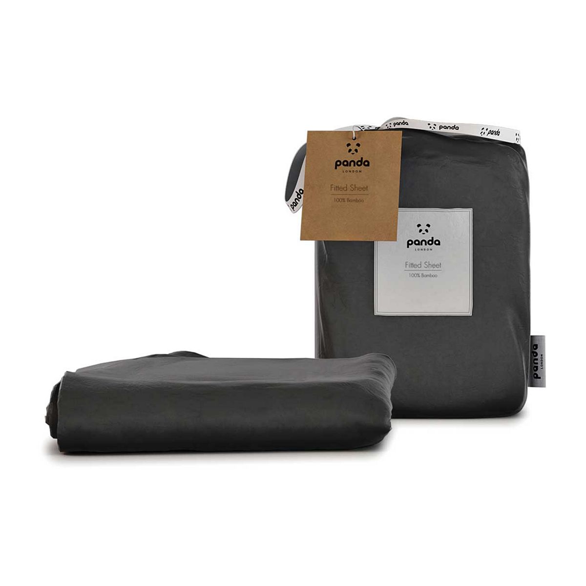 Panda 100% Bamboo Fitted Sheet - Urban Grey Double