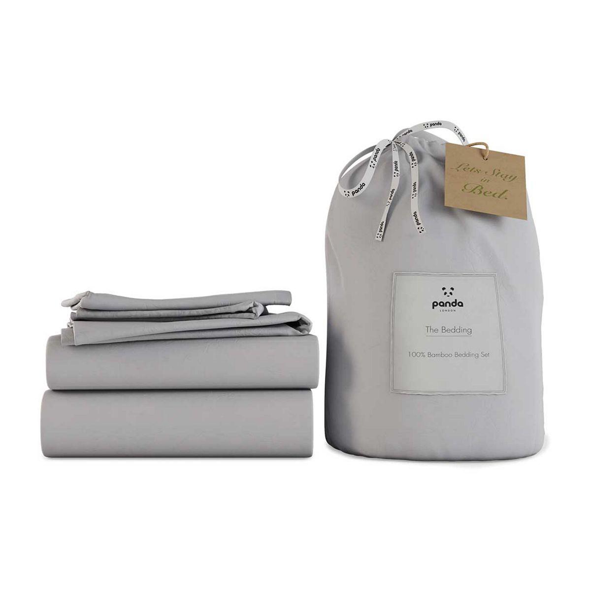 Panda 100% Bamboo Bedding Set - Quiet Grey Super King