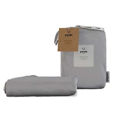 Click to view product details and reviews for Panda 100 Bamboo Duvet Cover Quiet Grey Super King.