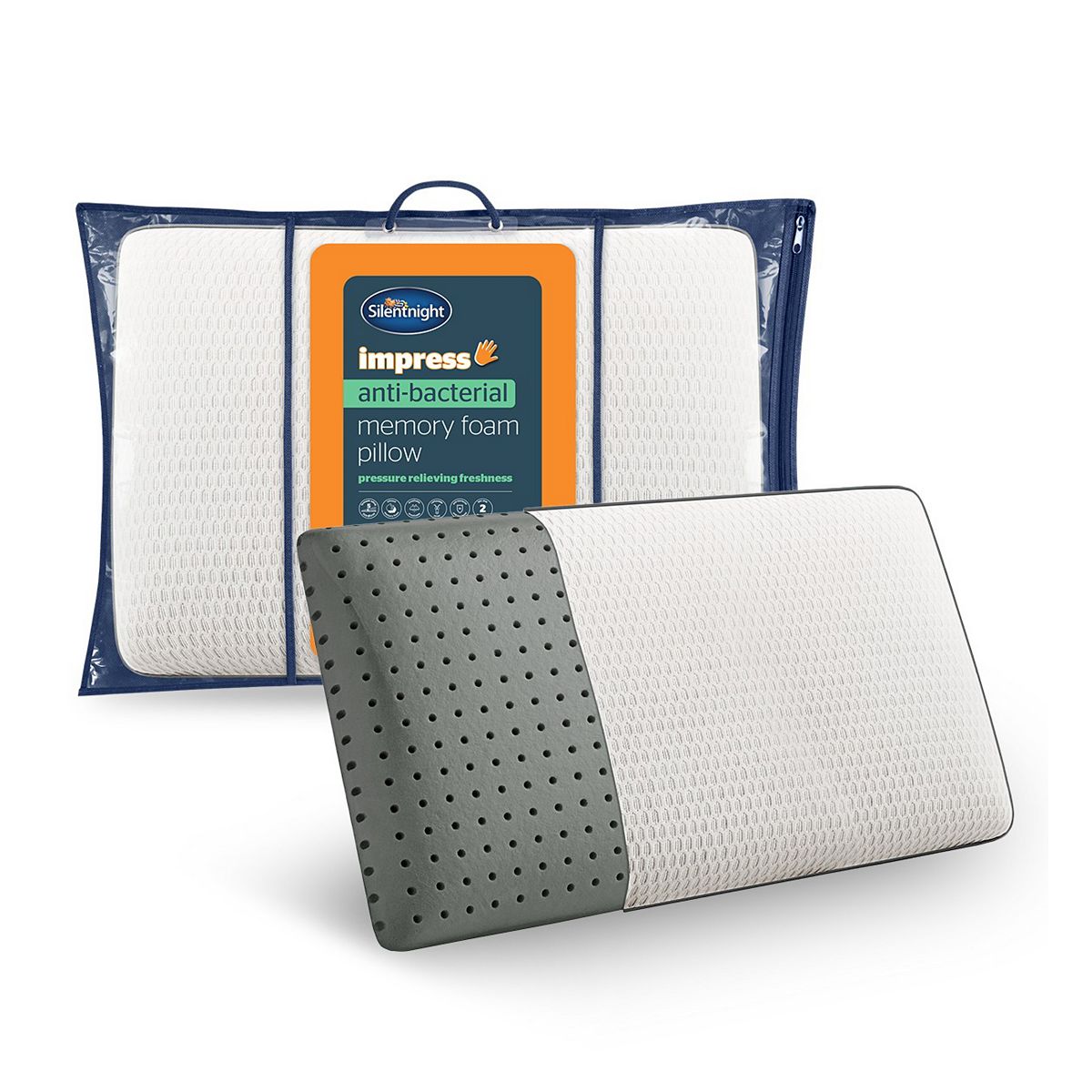 Silentnight Impress Memory Foam Carbon Anti Bacterial Pillow
