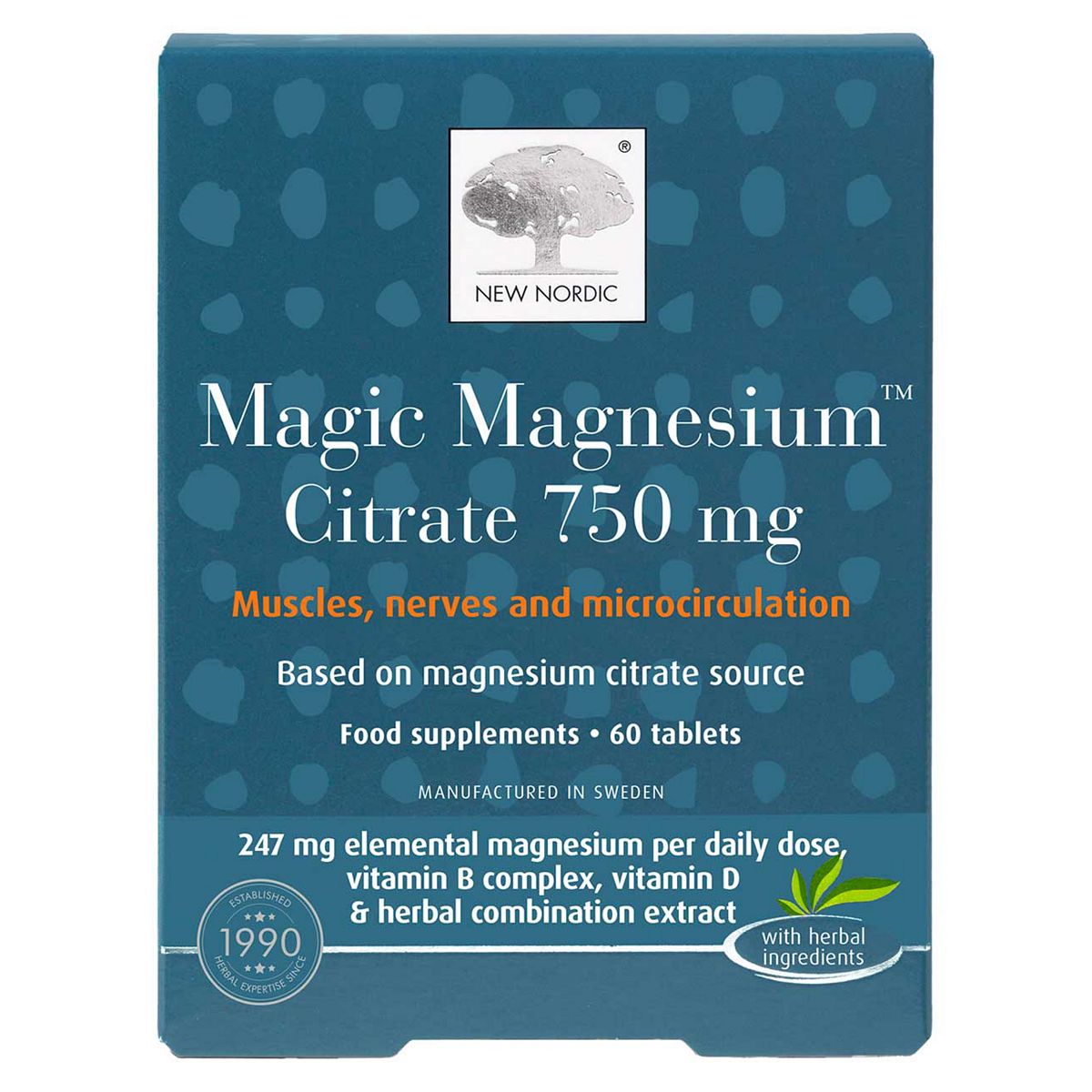 New Nordic Magic Magnesium Citrate 750Mg 60 Tablets