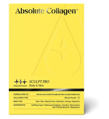 Absolute Collagen GLP-1 Support Sculpt Pro Powder Supplement 10x11.5g  Sachet & 10x 10.1g Scoop - Boots