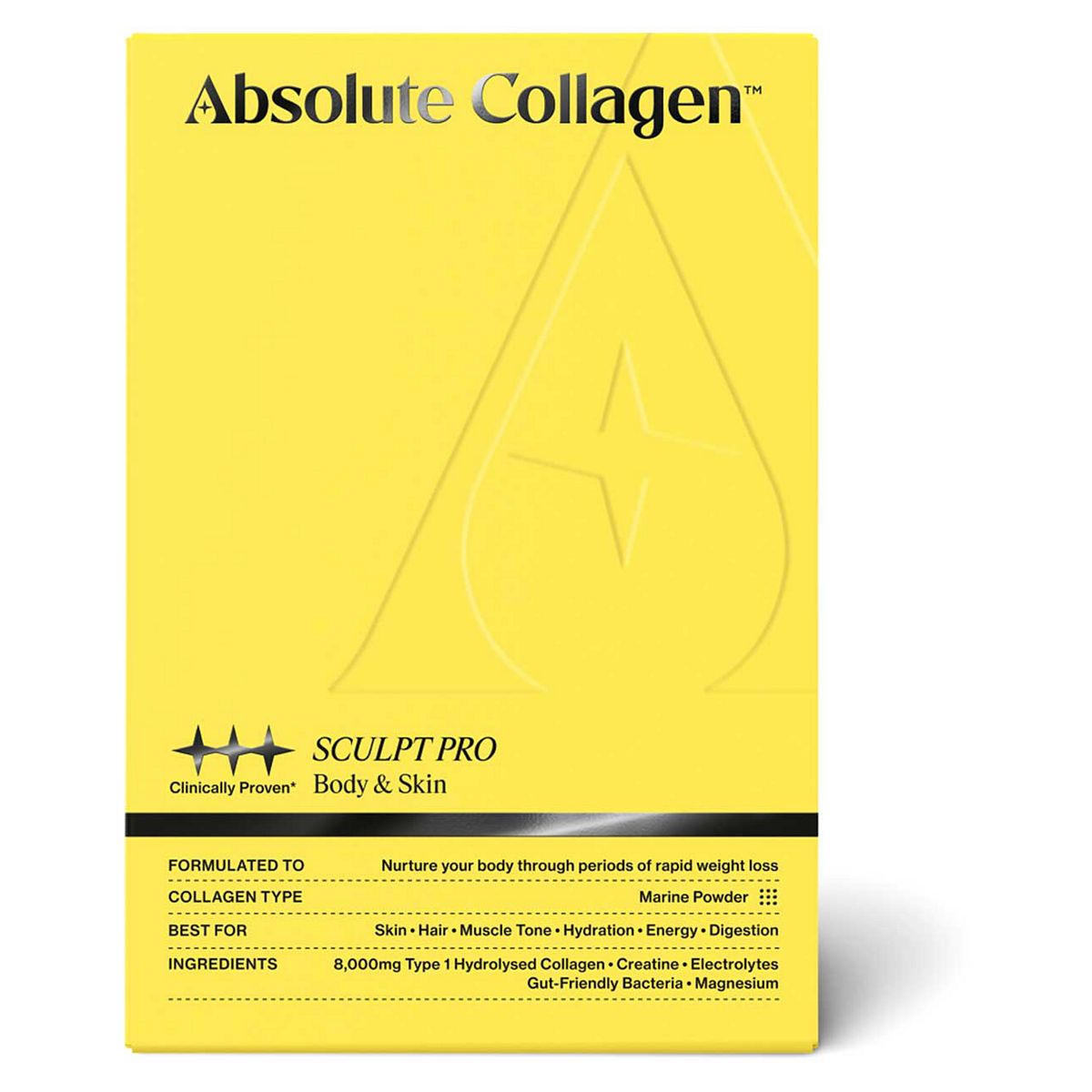 Absolute Collagen Glp-1 Support Sculpt Pro Powder Supplement 10X11.5G Sachet & 10X 10.1G Scoop