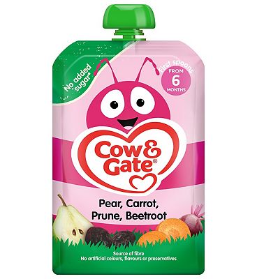 Cow & Gate Fruit Pouch Banana Apple Strawberry & Kiwi Baby Food 6 Plus Months (5)