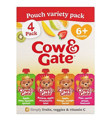 Cow & Gate Baby Food Pouch Variety Pack 4 x 100g