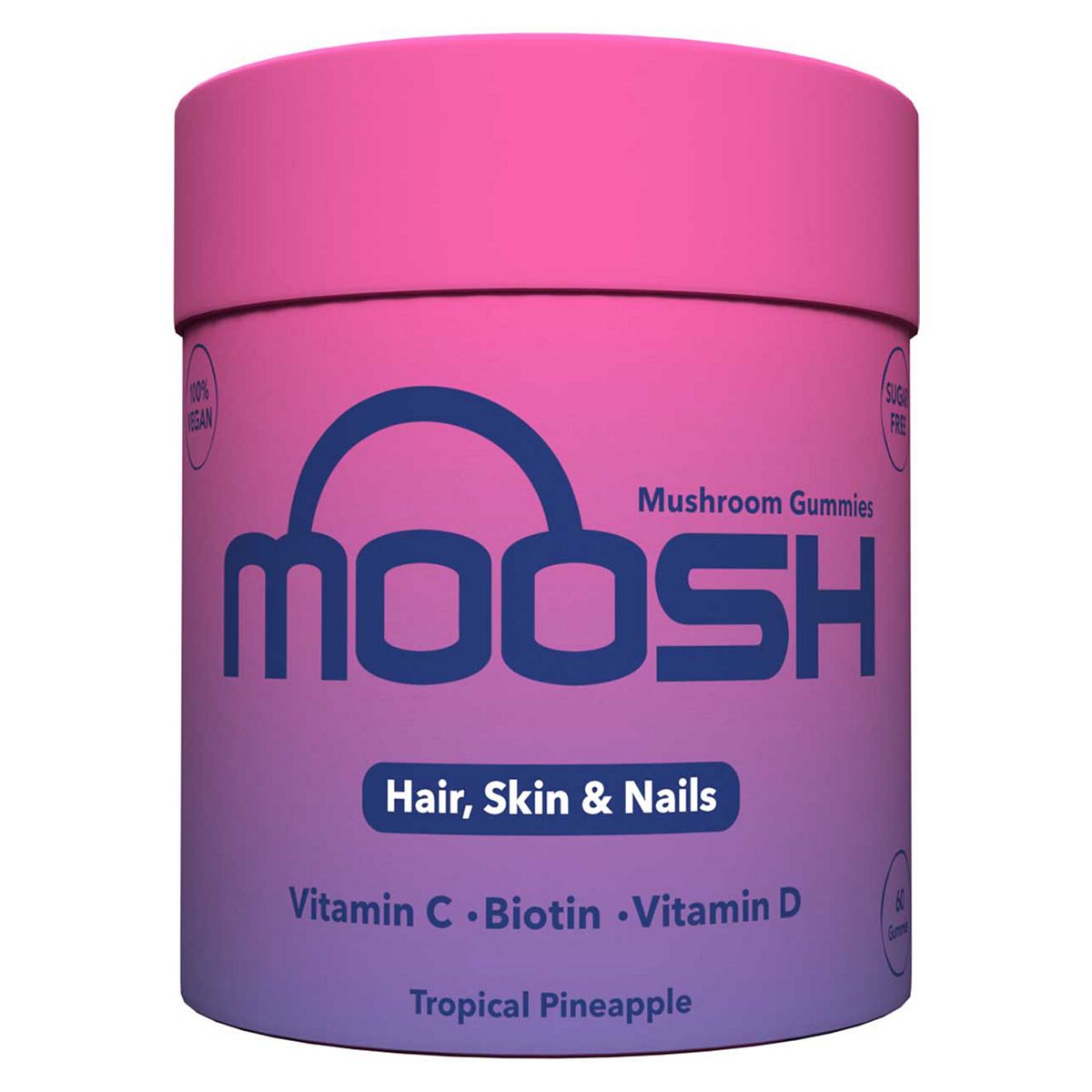 Moosh Mushroom Gummies Hair, Skin & Nails (Tropical Pineapple) 60