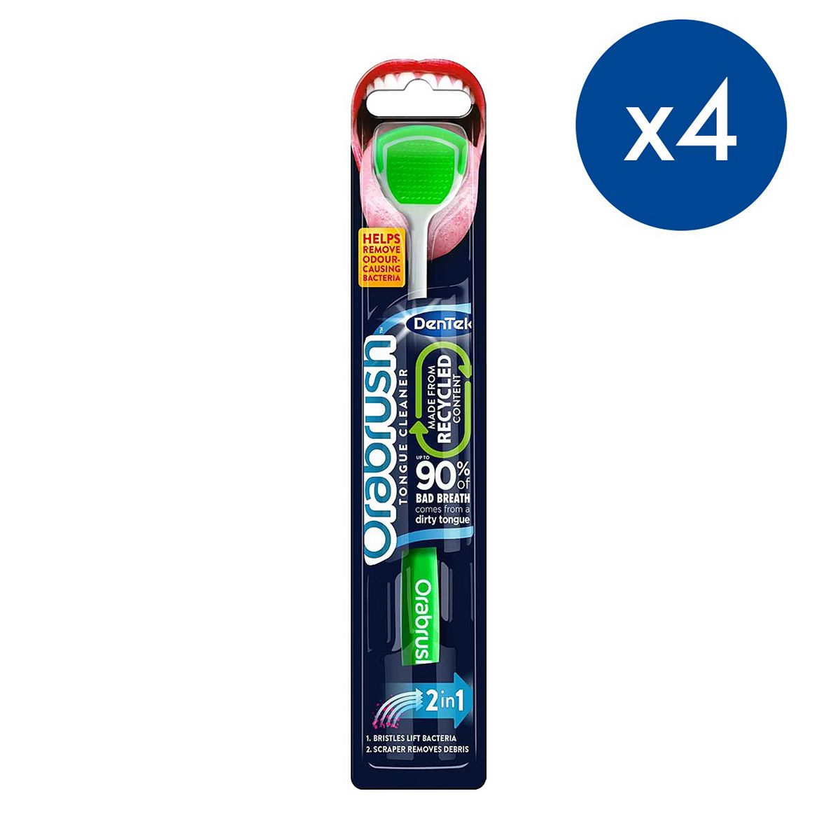 Dentek Orabrush Tongue Cleaner X4 Bundle
