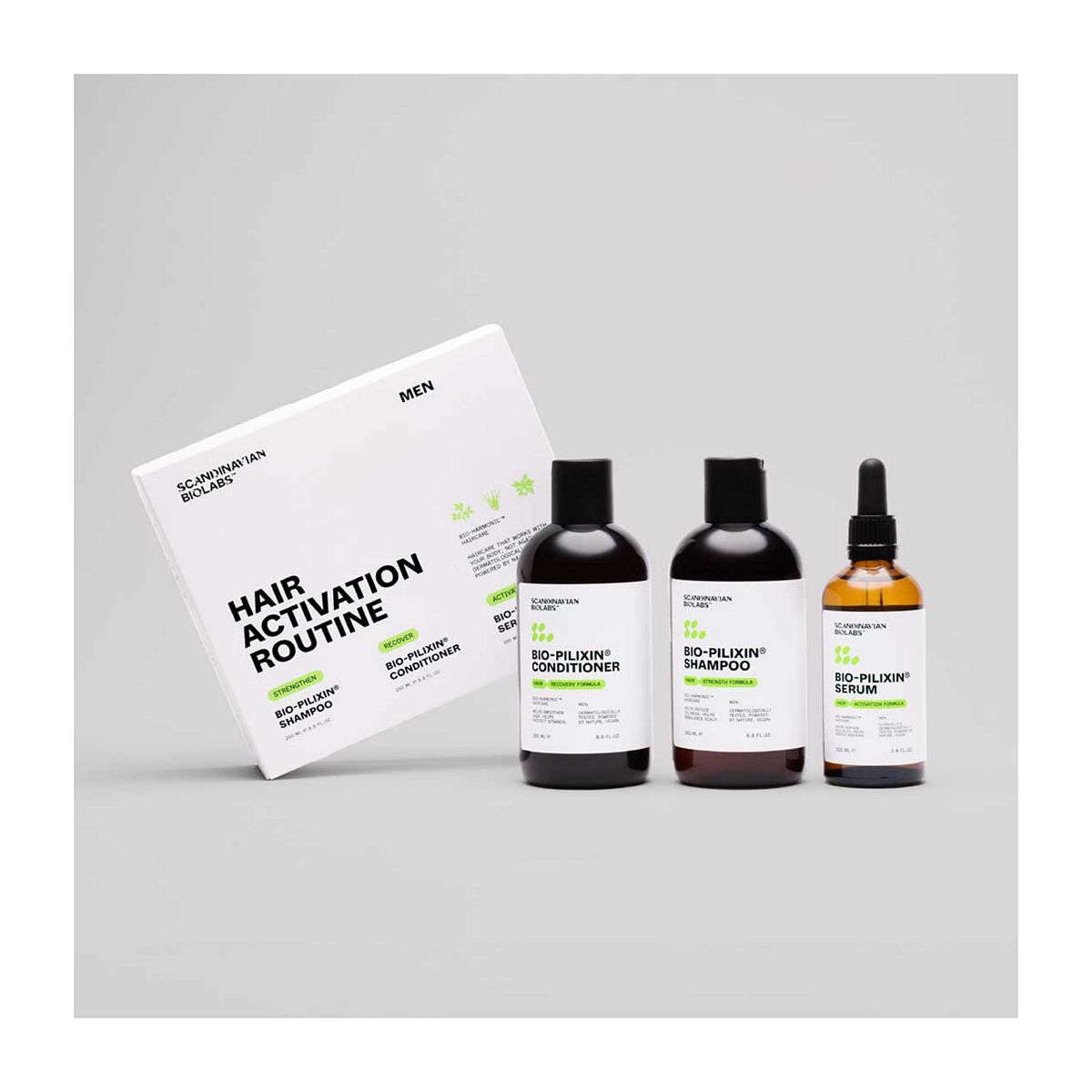 Scandinavian Biolabs Hair Growth Routine For Men Shampoo250 Ml Conditioner250 Serum 100ml, 250ml