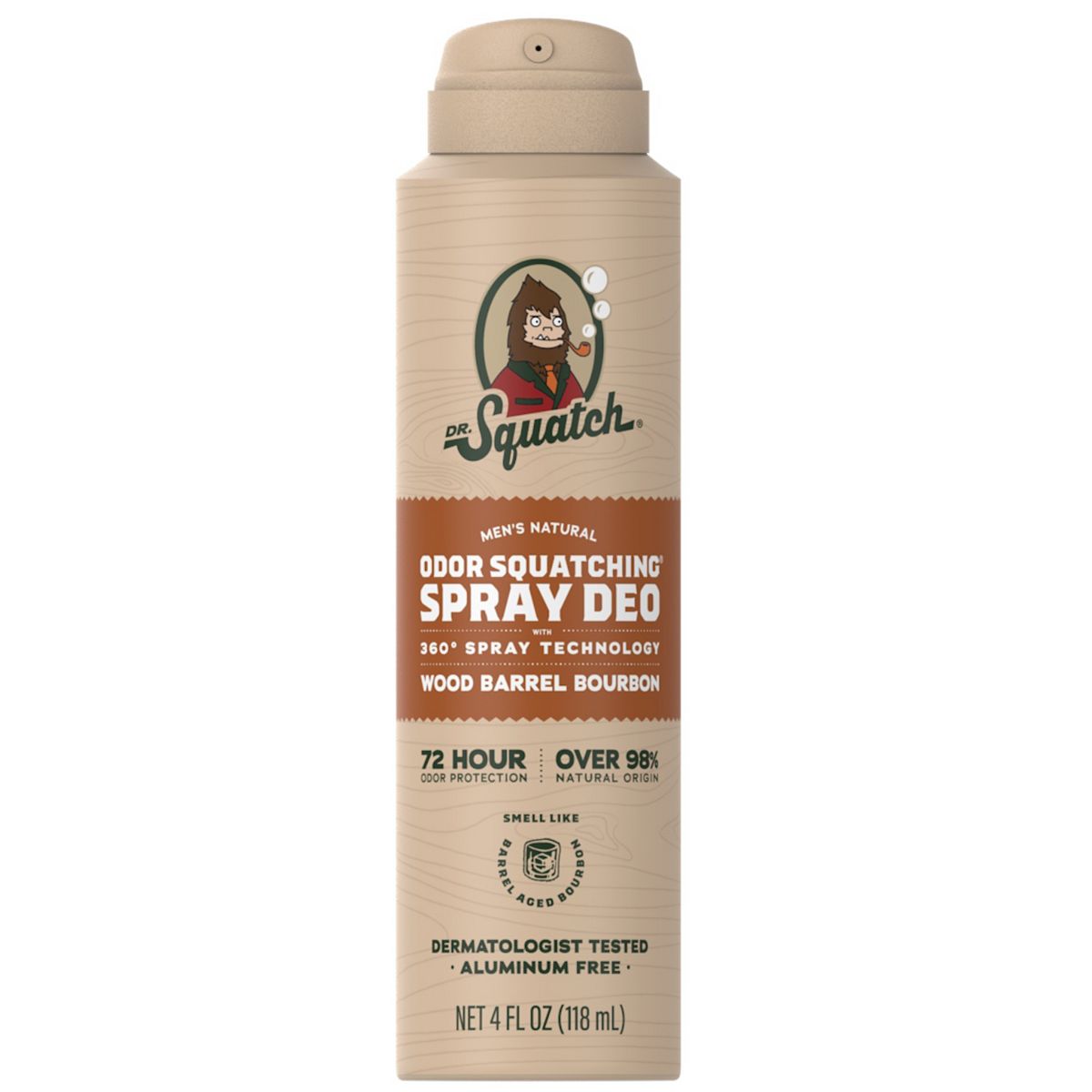 Dr Squatch Wood Barrell Bourbon Natural Spray Deodorant 118Ml