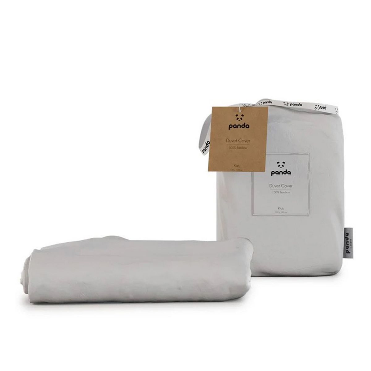 Panda Kids 100% Bamboo Duvet Cover Pure White Single Multicolor