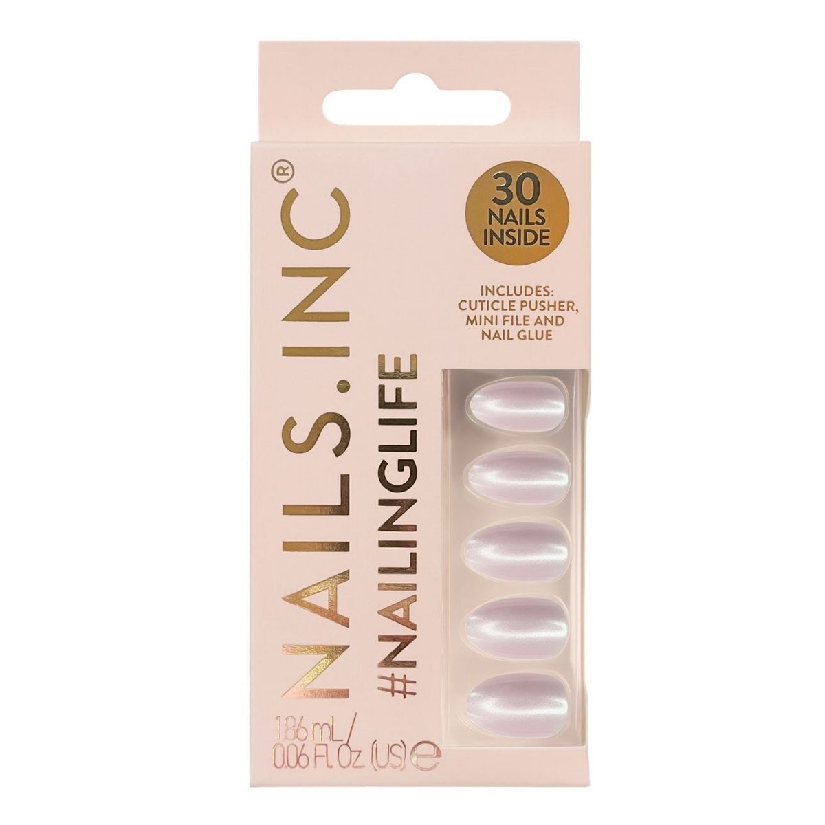 Nails Inc Nails.inc Press On Nails Just Like Hailey Pink Glaze Chrome