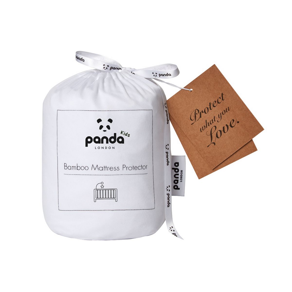 Panda Kids Bamboo Mattress Protector Cot