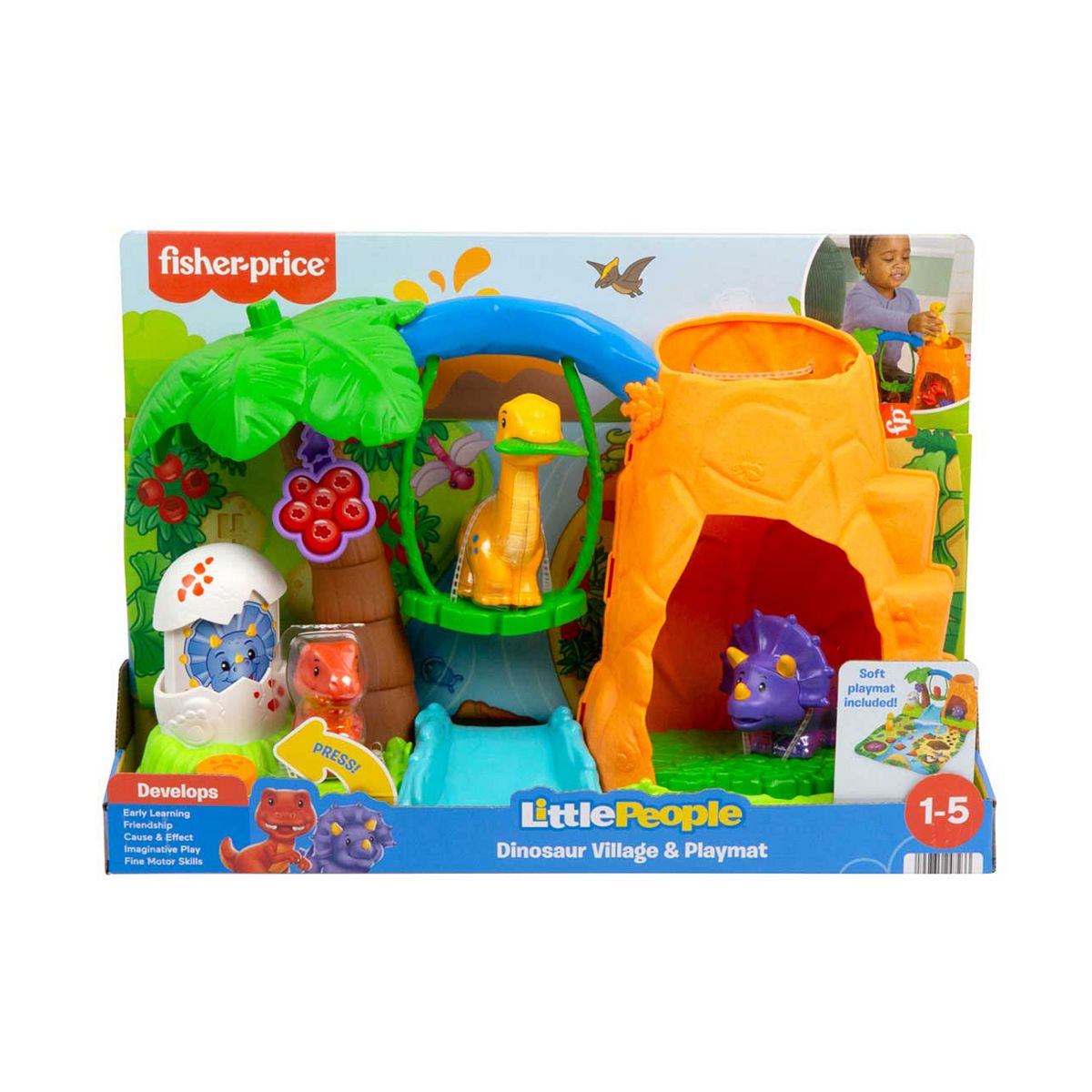 Little People Mattel Dinosaur Village & Playmat