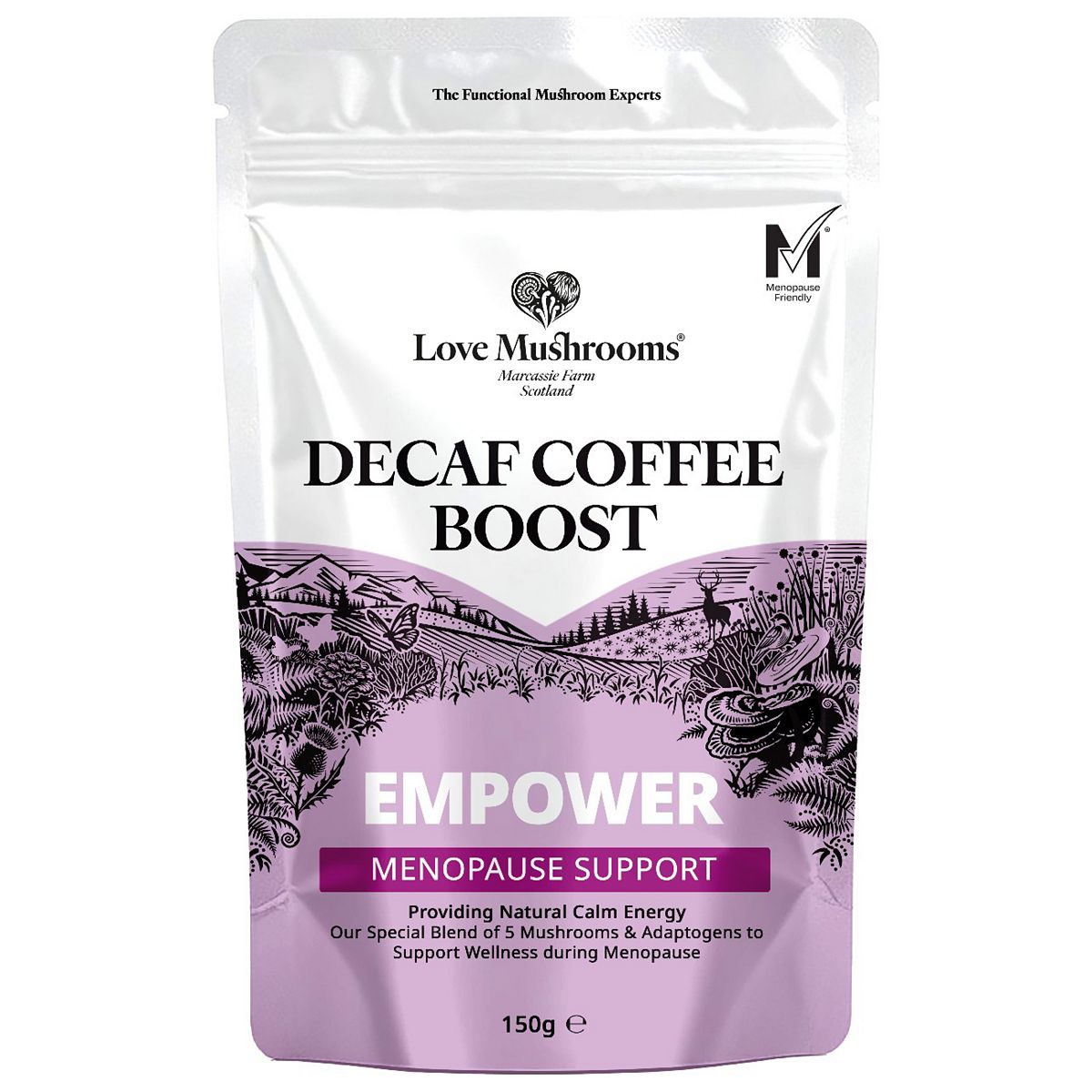 Love Mushrooms Empower – Menopause Decaf Coffee With Mushrooms, Adaptogens, And B Vitamins, 150G