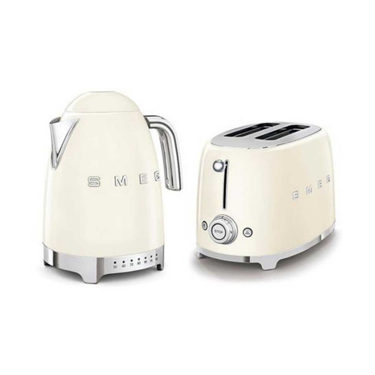 Smeg Kettle And 2 Slice Toaster In Cream