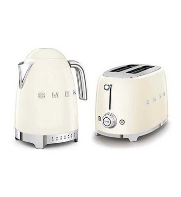 Smeg Kettle And 2 Slice Toaster In Cream