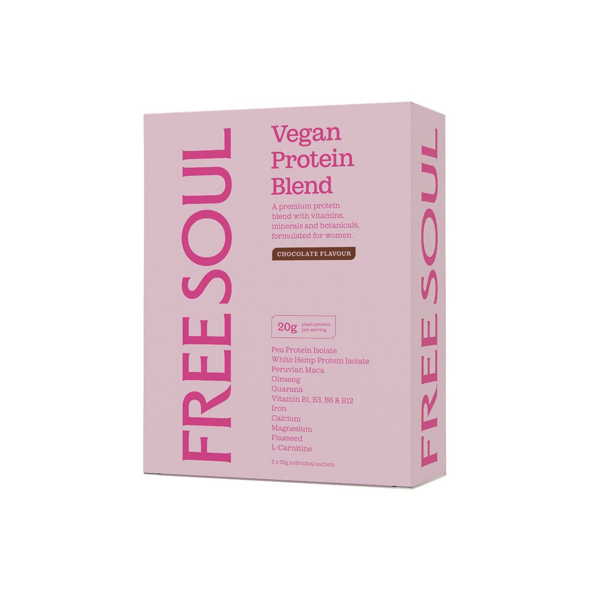Free Soul Vegan Protein Chocolate Powder 5 Sachets 30G