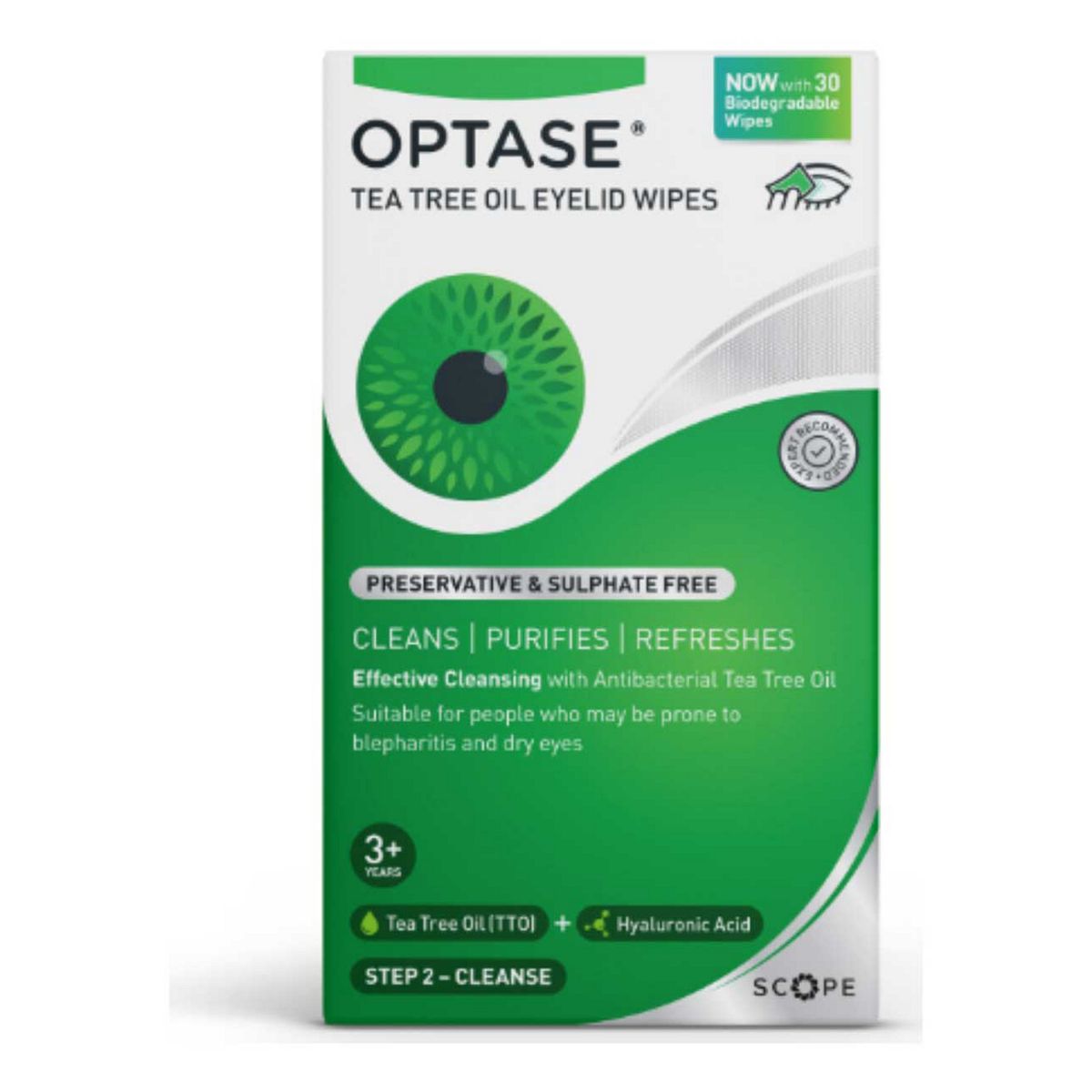 Optase Tea Tree Oil Eyelid Wipes – Cleanses, Purifies, And Refreshes Eyelids Now With 30 Biodegradable
