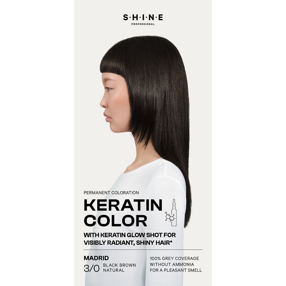 Shine Professional Permanent Hair Dye Black Brown Natural Madrid
