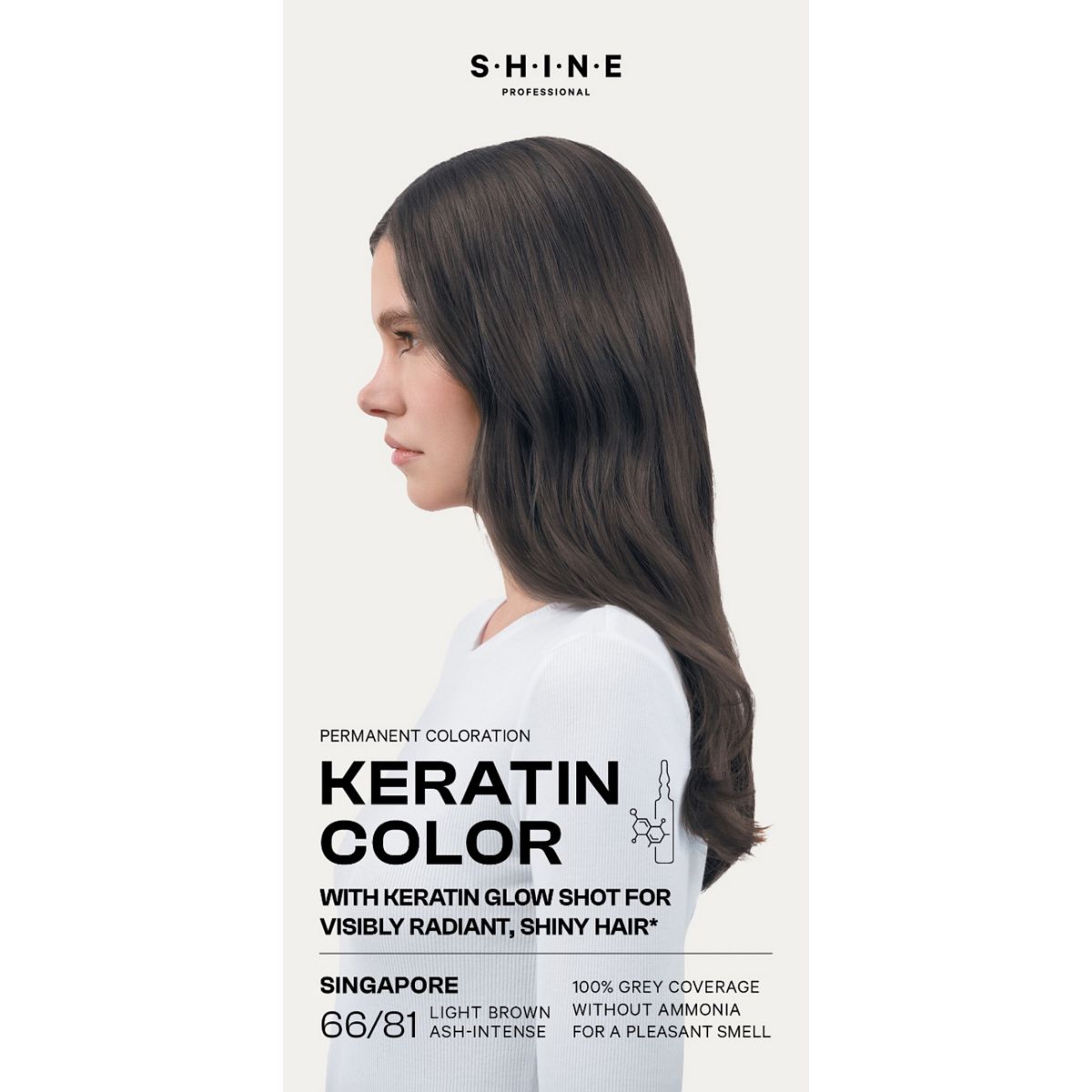 Shine Professional Permanent Hair Dye Light Brown Ash-Intense Singapore