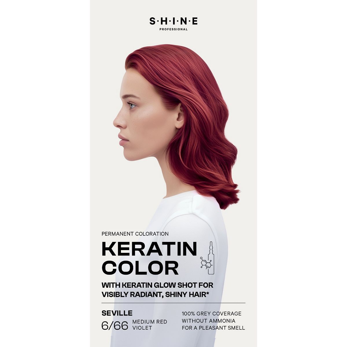 Shine Professional Permanent Hair Dye Medium Red Violet Seville