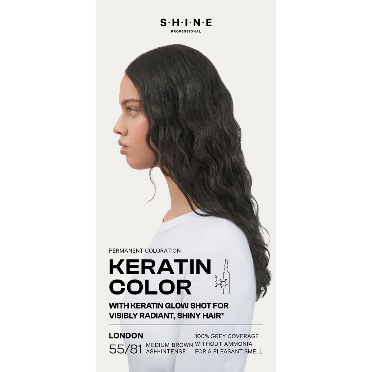 Shine Professional Permanent Hair Dye Medium Brown Ash-Intense London