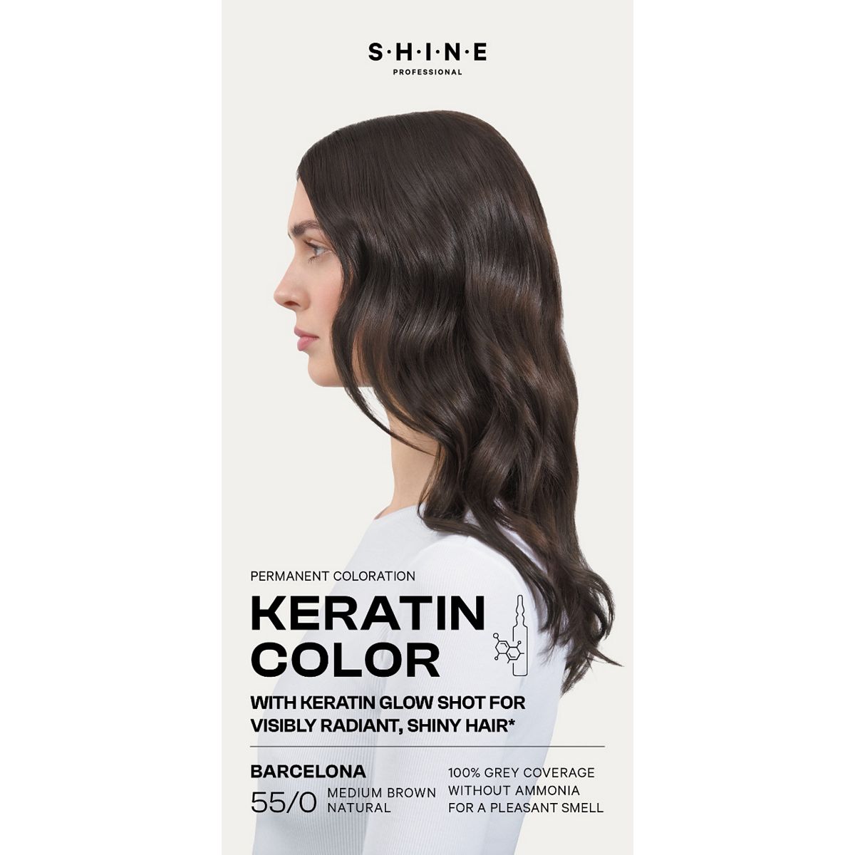 Shine Professional Permanent Hair Dye Medium Brown Natural Barcelona