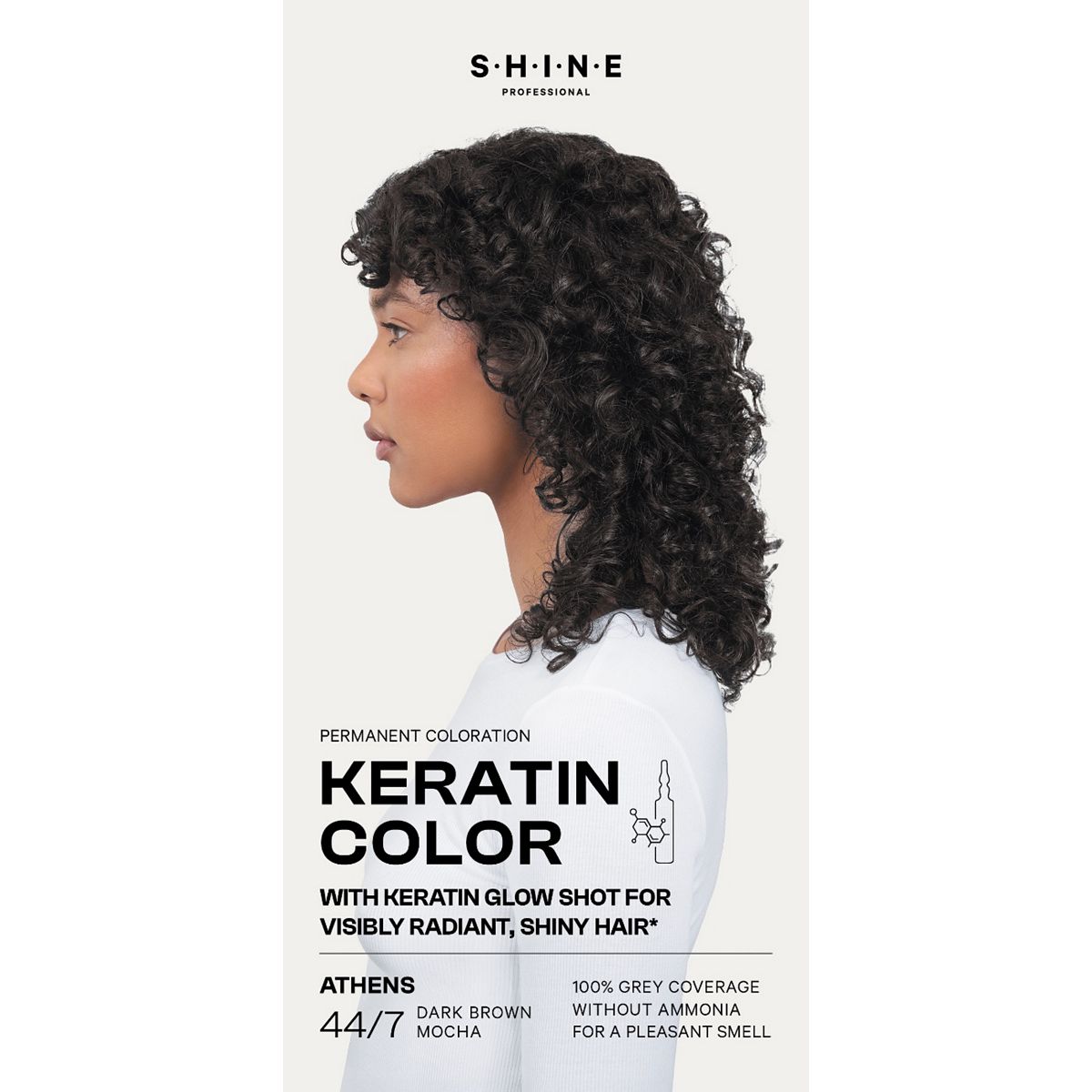 Shine Professional Permanent Hair Dye Dark Brown Mocha Athens