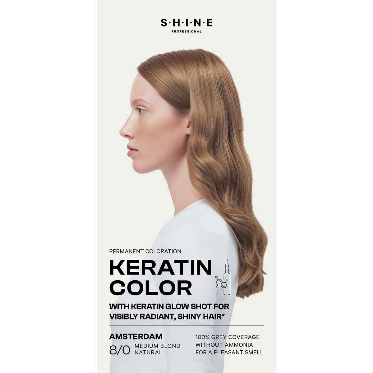 Shine Professional Permanent Hair Dye Medium Blond Natural Amsterdam
