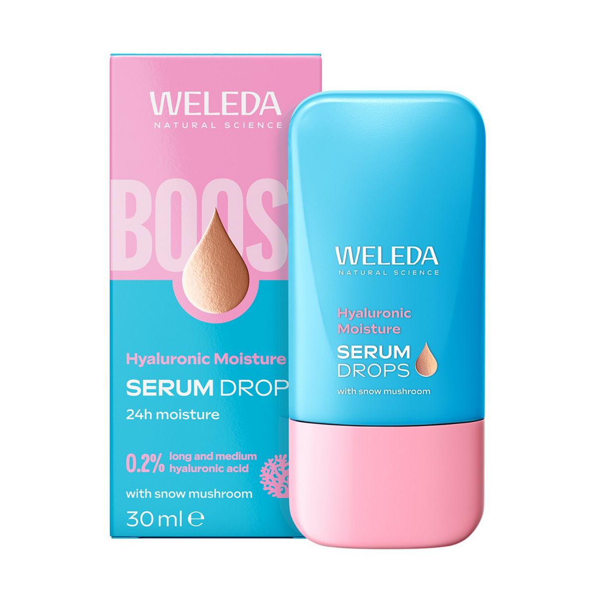 Weleda Hyaluronic Moisture Face Serum Drops With Snow Mushroom 100 Percent Certified Natural Vegan 30ml