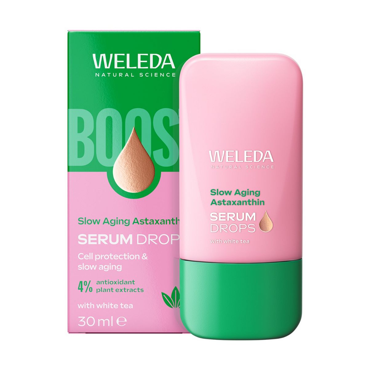 Weleda Slow Aging Astaxanthin Face Serum Drops With White Tea 100 Percent Certified Natural Vegan 30ml