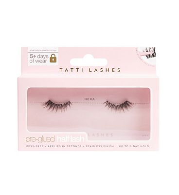 Click to view product details and reviews for Tatti Lashes Hera Pre Glued Half Strip Eyelash Pair.