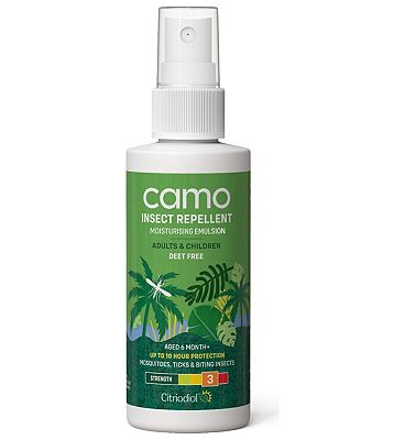Camo Insect Repellent Family Spray, Soft On Skin, Deet Free, Sprayable Emulsion, 10 Hours Protection, 100ml
