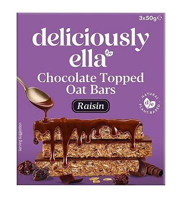 Deliciously Ella Chocolate Topped Raspberry Oat Bar Multipack 3 X 50G Bars