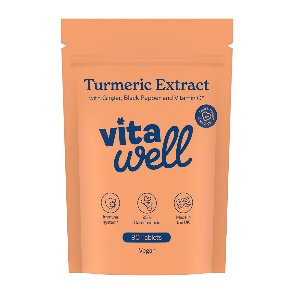 Vitawell Turmeric, Ginger And Black Pepper Pouch X 90 Tablets