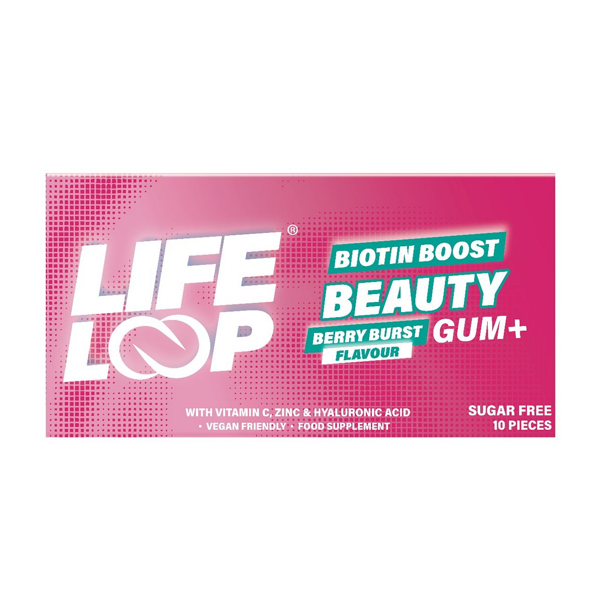Life Loop Beauty Biotin Boost Berry Burst Gum 10 Pieces