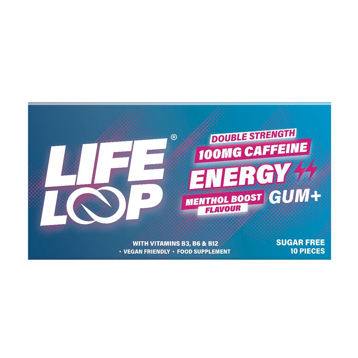 Life Loop Energy 100Mg Caffeine Menthol Boost Gum 10 Pieces