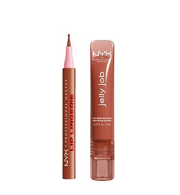 Click to view product details and reviews for Nyx Lip Lingerie Lip Liner Stain Naughty Nude Jelly Job Lip Gloss Toast N Jelly Duo Bundle.