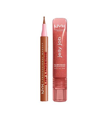 Click to view product details and reviews for Nyx Lip Lingerie Lip Liner Stain Barely There Jelly Job Lip Gloss Honey Its Jelly Duo Bundle.