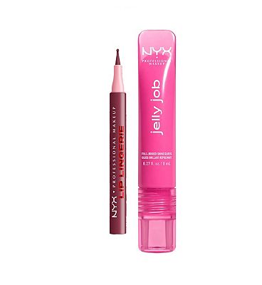 Click to view product details and reviews for Nyx Lip Lingerie Lip Liner Stain Hot Heavy Jelly Job Lip Gloss Icing Duo Bundle.