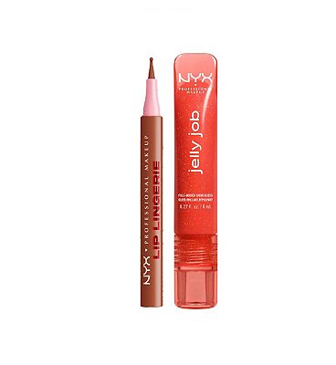 Click to view product details and reviews for Nyx Lip Lingerie Lip Liner Stain Naughty Nude Jelly Job Lip Gloss Jelly Squeeze Duo Bundle.