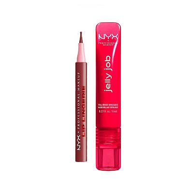 Click to view product details and reviews for Nyx Lip Lingerie Lip Liner Stain Up All Night Jelly Job Lip Gloss Cherry Jelly Duo Bundle.