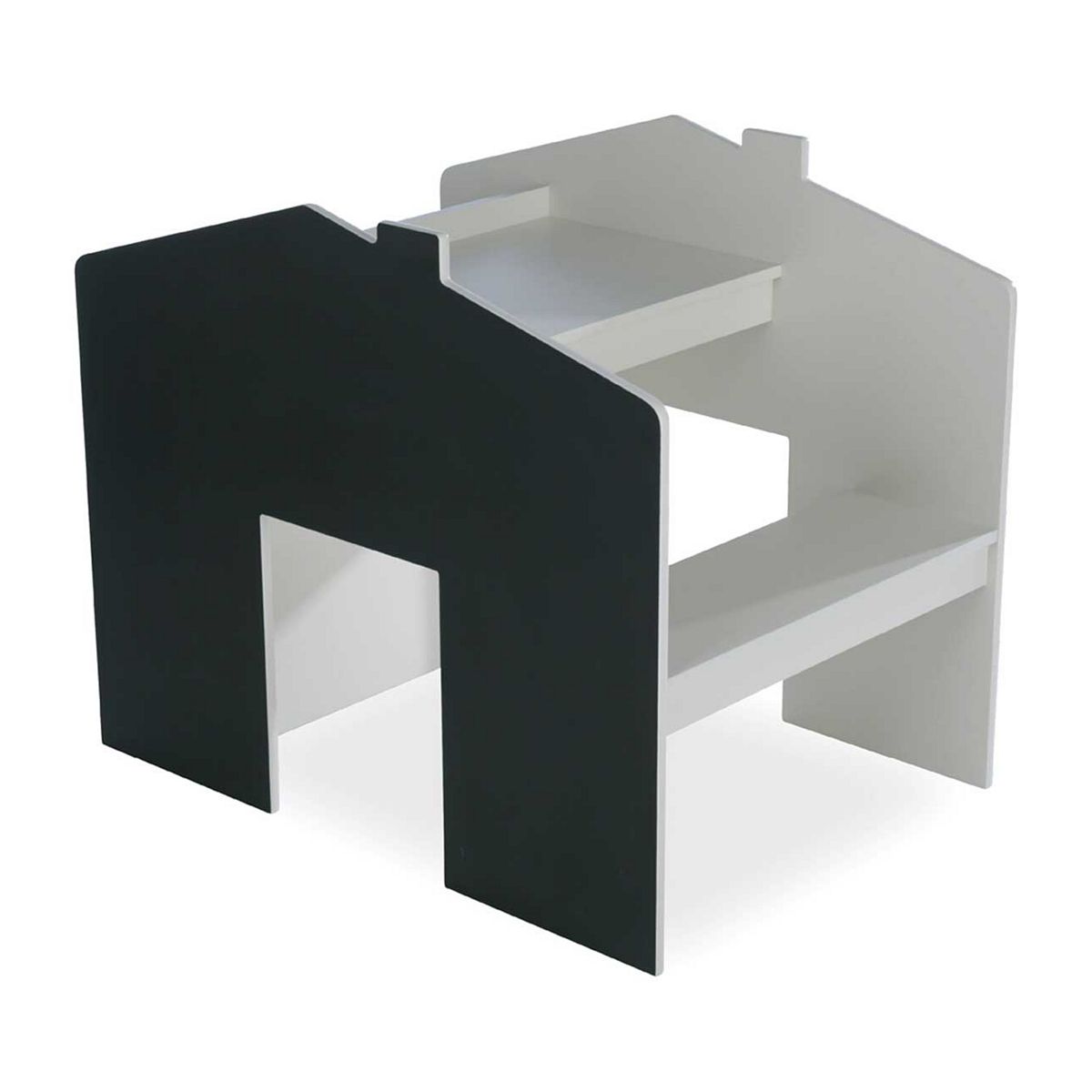 Cuddleco House Storage Desk With Bench In Pebble