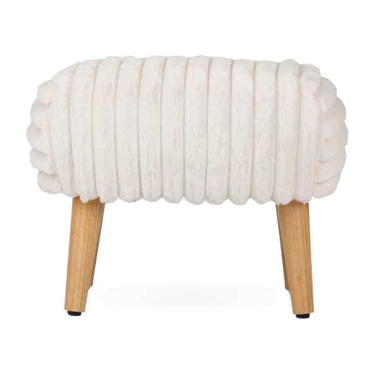 Cuddleco Foot Stool - Cream Faux Fur,