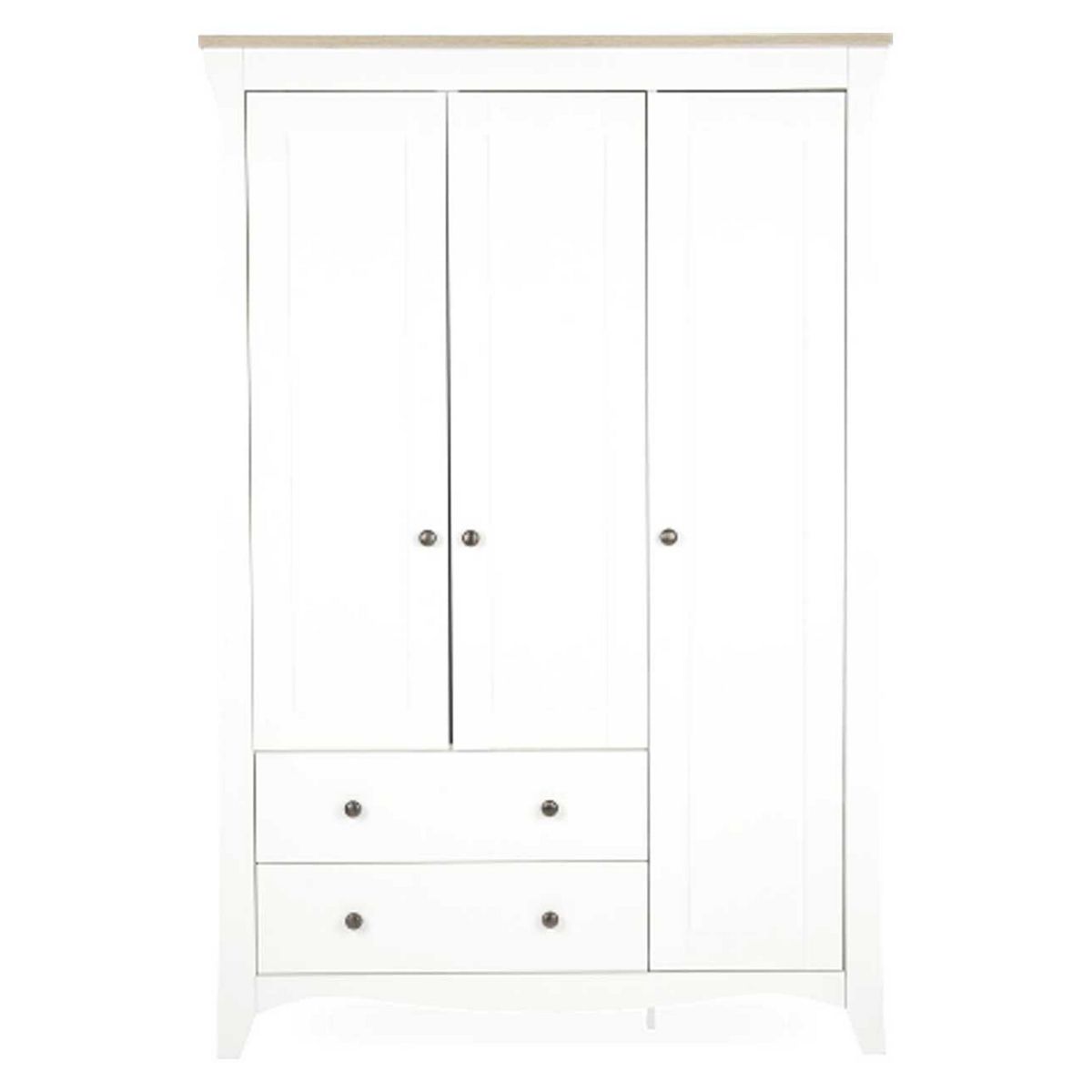 Cuddleco Clara Triple Wardrobe - White/Ash