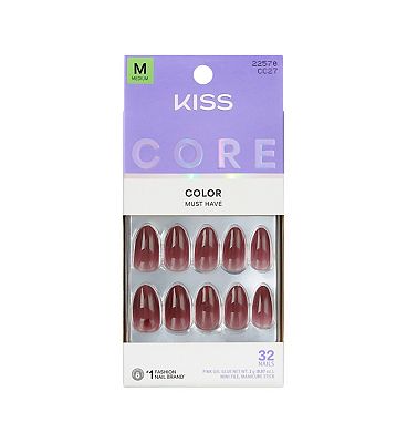 Kiss False Nails Pinot Noir 32S